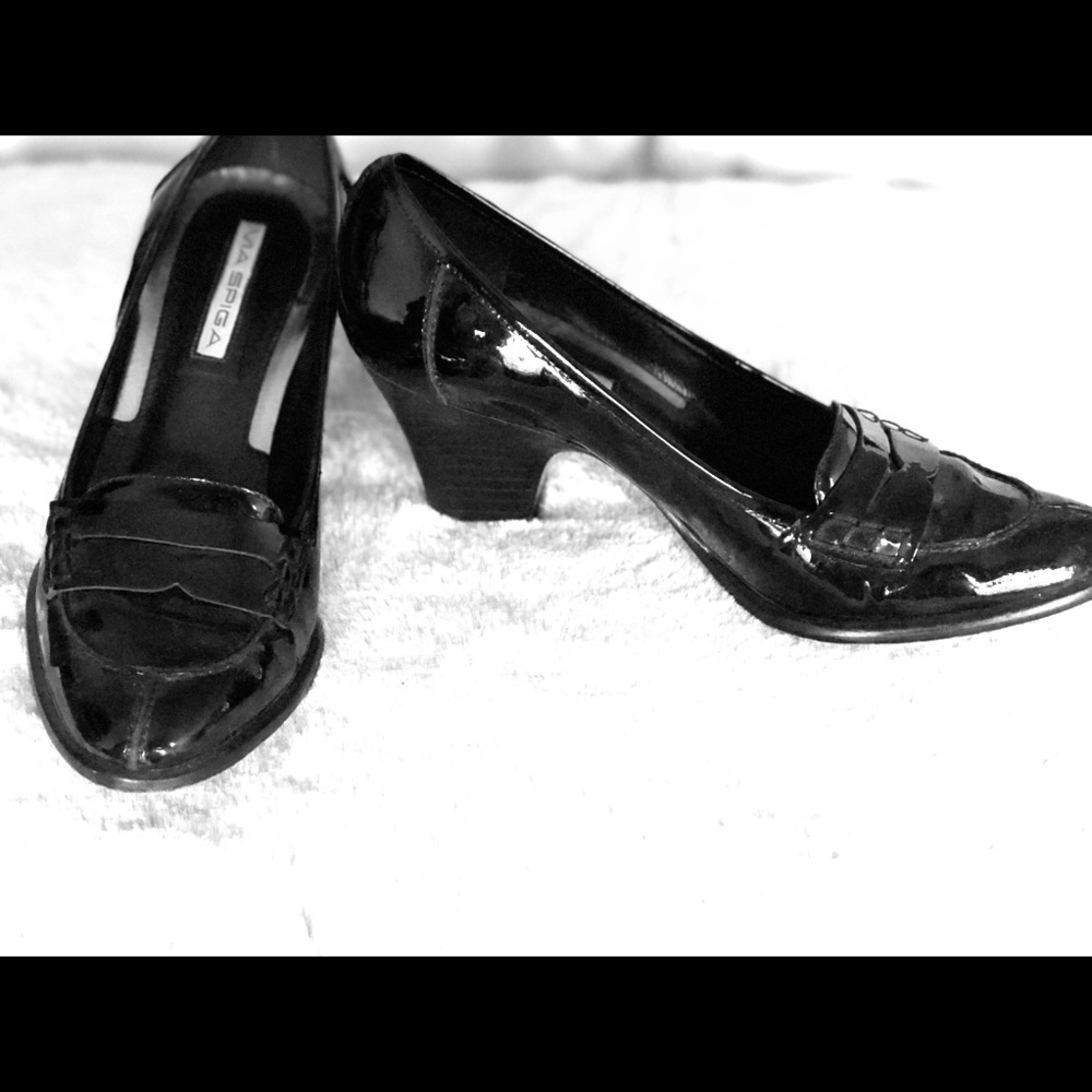 Via Spiga Patent Leather Loafers